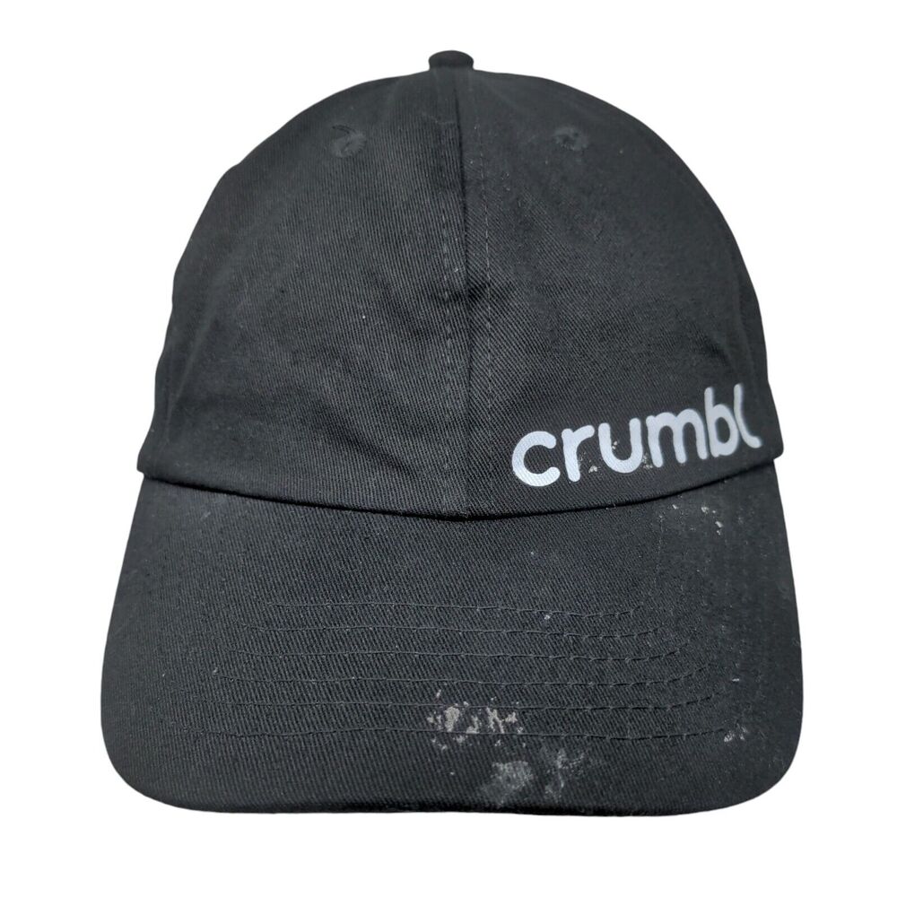 Crumbl Slideback Hat Black One Size Adjustable Vented Holes 6 Panel Cotton